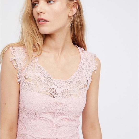 Free People Peakaboo Lace Dress in Ballet - Picture 5 of 7